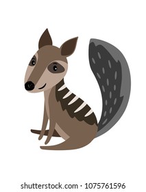 Numbat grey cartoon icon isolated on white background, vector illustration