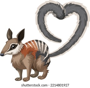 Numbat With Heart Tail Illustration