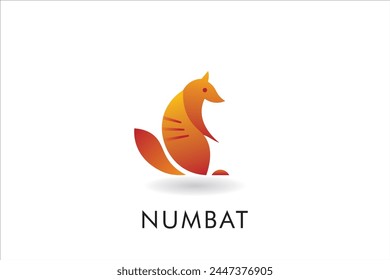 Numbat Logo Gradient Colorful Abstract Design,with Orange color