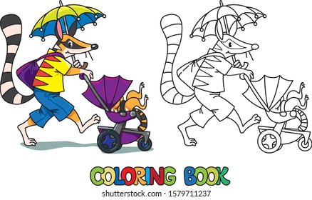 Numbat nanny ABC coloring book. Alphabet N