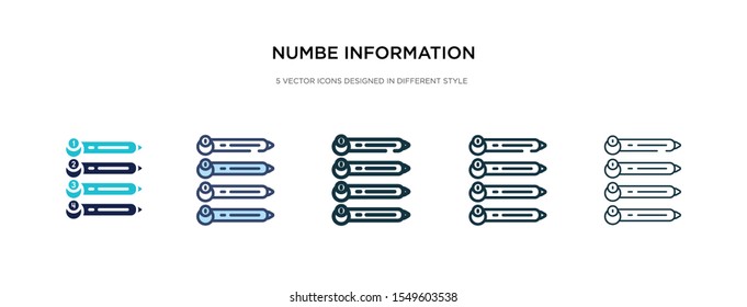 numbe information icon in different style vector illustration. two colored and black numbe information vector icons designed in filled, outline, line and stroke style can be used for web, mobile, ui