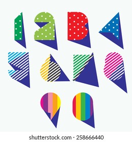 Number 0 1 2 3 4 5 6 7 8 9 Vector Illustration