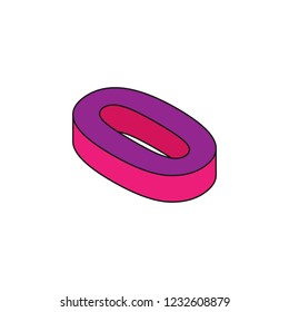 number 0, 3D colored isometric icon. Element of 3d words and symbols icon for mobile concept and web apps. Isometric number 0, 3D icon can be used for web and mobile