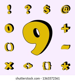 number 0, 3D icon. 3D words icons universal set for web and mobile