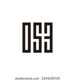 Number 0, 5 and 3 square, rectangles  geometric symbol simple logo vector