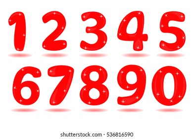 Number from 0 to 9 isolated in white background. Eps10.