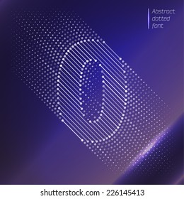 Number 0 - Abstract optical illusion on space background 