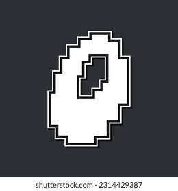Number 0. Alphabet "Pixel Non Perfect" 