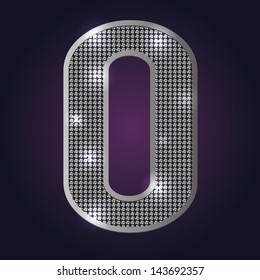 Number 0 blink blink vector on dark background