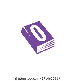 número 0 Plantilla de Vector de diseño de logotipos de libros