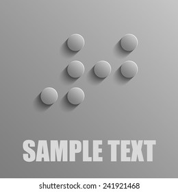 Number 0 in Braille on a gray background