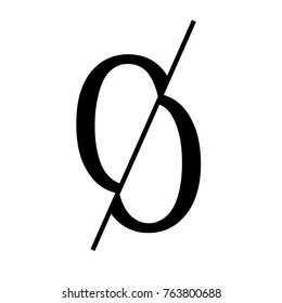 number 0 with central cut typographical effect