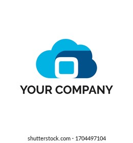number 0 cloud modern logo vector