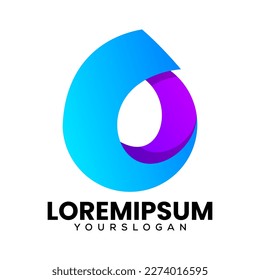 number 0 colorful logo design 