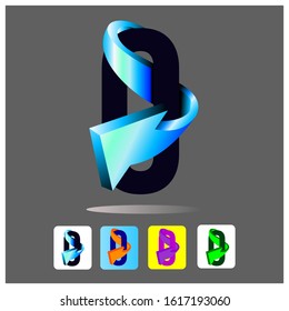 Number 0 Creative logo illustration.3D Glossy Blue 