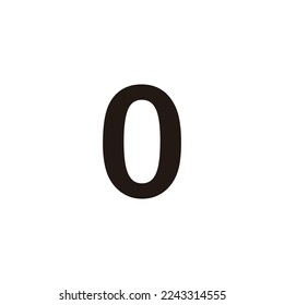 Number 0 curve geometric symbol simple logo vector