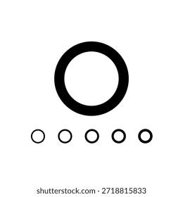 Number 0, digital numeral zero, including set of five different cyber rounded numbers, vector illustration 10EPS