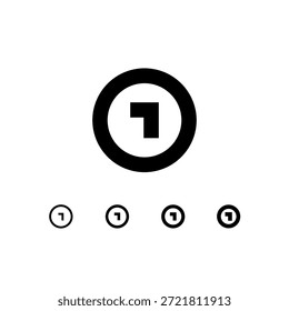 Number 0, digital numeral zero, including set of four different cyber numbers, vector illustration 10EPS