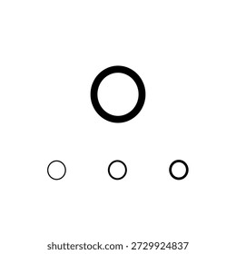 Number 0, digital numeral zero, including set of four different cyber numbers, thin, regular, medium, vector illustration 10EPS