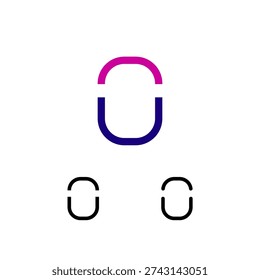 Number 0, digital numeral zero, including set of three different cyber numbers, vector illustration 10EPS