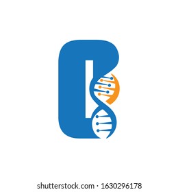 Number 0 with DNA logo Simple creative template icon