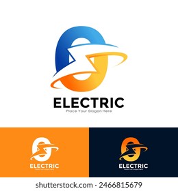 Number 0 Electric Logo vector design. Suitable for initial number Lightning Bolt,  corporate, technology, and poster illustration symbol