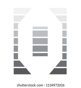 number 0 flat gradient monochrome shape modern vector geometric design