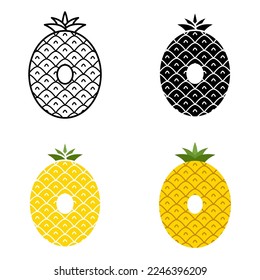 Number 0 in flat style isolated