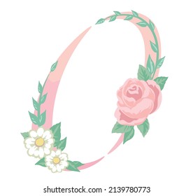 Number 0. Flolal font. Vector illustration.
