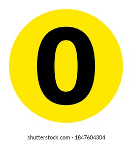 Number 0 Floor Marker Symbol, Vector Illustration, Isolate On White Background Label. EPS10