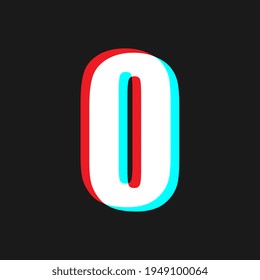 Número 0 con efecto de destello sobre fondo negro