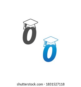 Number 0 graduation cap concept design template