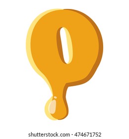 Number 0 from honey icon isolated on white background. Figure symbol