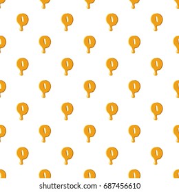 Number 0 from honey pattern seamless repeat in cartoon style vector illustration