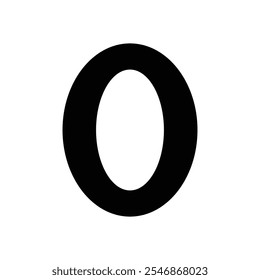 Number 0 icon isolated on a white background. Vector illustration.