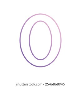 Number 0 icon isolated on a white background. Vector illustration.