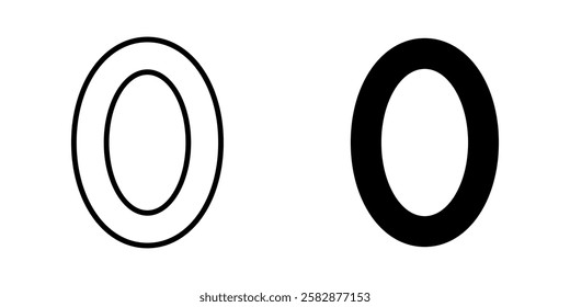 number 0 Icon set. Symbol isolated white background. vector illustration. color editable.