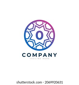 Number 0 Inside Circle Shape Logo Design Template Element