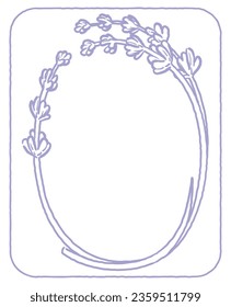 Number 0. Lavender flower font. Vector illustration.