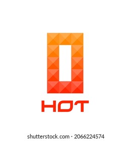 Number 0 or letter O logo with bright fire colors concept. Good for print, business logo, design element, t-shirt design etc.