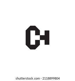 number 0. Letters C and H simple symbol logo vector