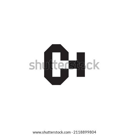 number 0. Letters C and H simple symbol logo vector