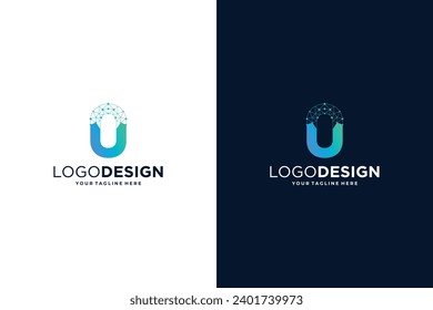 Number 0 logo design for digital technology symbol.