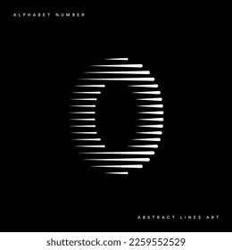 Number 0 Logo Icon Geometric Horizontal Motion Speed Lines
