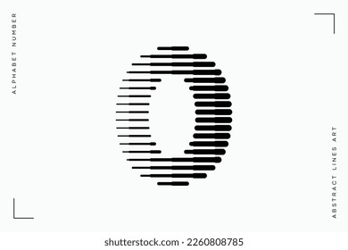 Number 0 Logo Icon Geometric Horizontal Stripe Lines