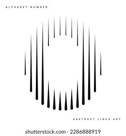 Number 0 Logo Icon Geometric Vertical Stripe Lines