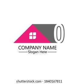 Number  0 logo Icon monogram for house, real estate Illustration