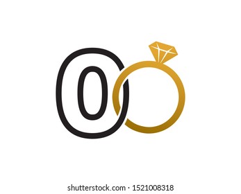 Number 0 logo or symbol template design