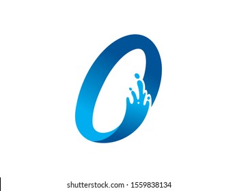 Number 0 logo or symbol template design