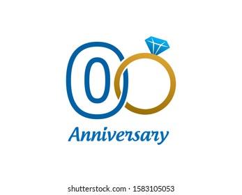 Number 0 logo or symbol template design